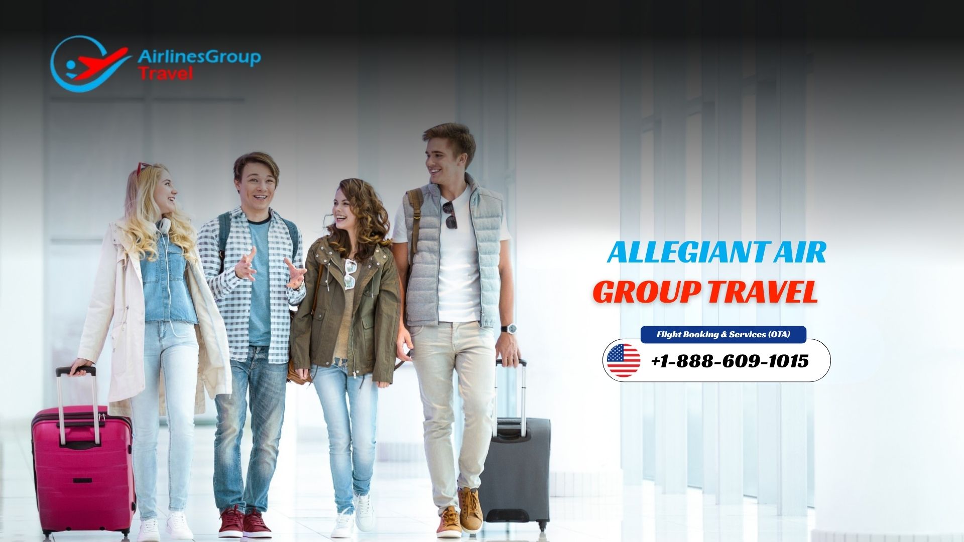 Allegiant Air offers group booking services for parties of 10 or more passengers traveling together.